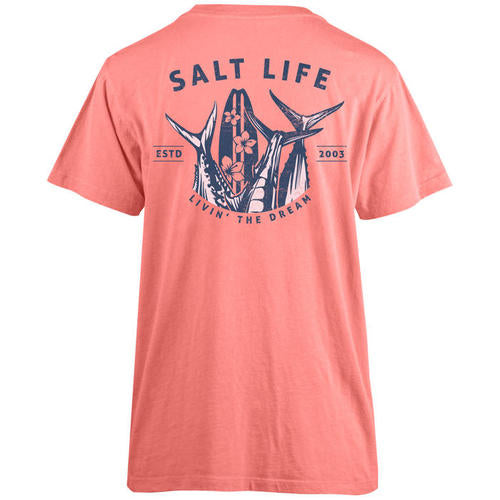 Salt Life, Woman's, Livin The Dream , SS, Crew Neck, Salt Wash,