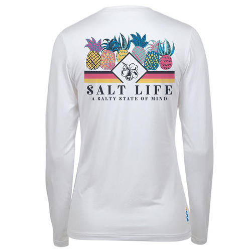 Salt Life, Woman's, Pineapple Spike, LS, SLX, White