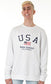 Isaac's Designs USA Embosing Crewneck,White,2XL