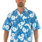 UZZI Men's Hibiscus Flower Hawaiian Shirt