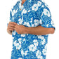 UZZI Men's Hibiscus Flower Hawaiian Shirt