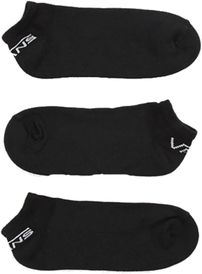 Vans Off The Wall No Show Socks (3 Pairs), Black, 9.5-13