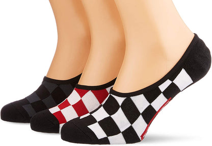 Vans Canoodle Super No-Show - 3 Pack Socks, Red/White Check, (6.5-9) M US