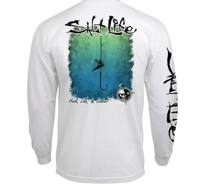 Salt Life Men's Hook Line And Sinker Fade Long Sleeve Shirt