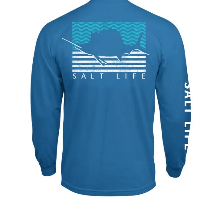 Salt life Sailing Flags Long Sleeve Pocket Tee