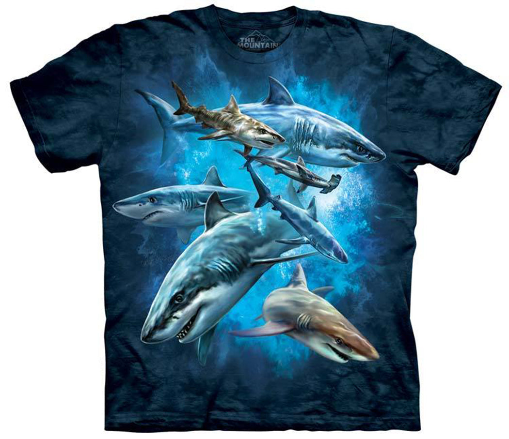 The Mountain Men's Underwater Shark Collage T-Shirt