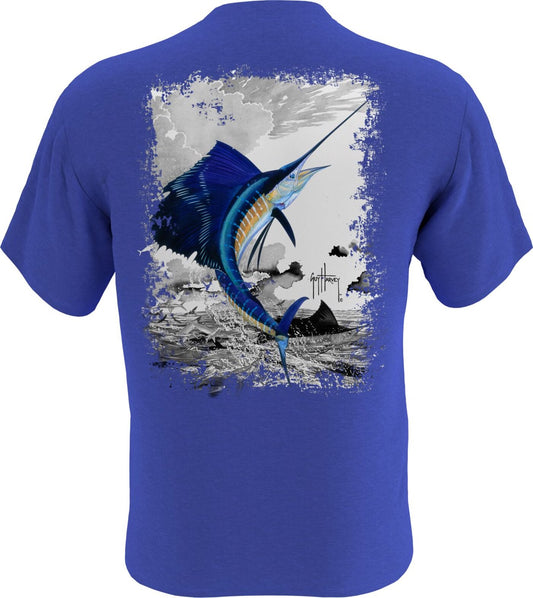 Guy Harvey Men's Leaping Sailfish Pocket T-Shirt