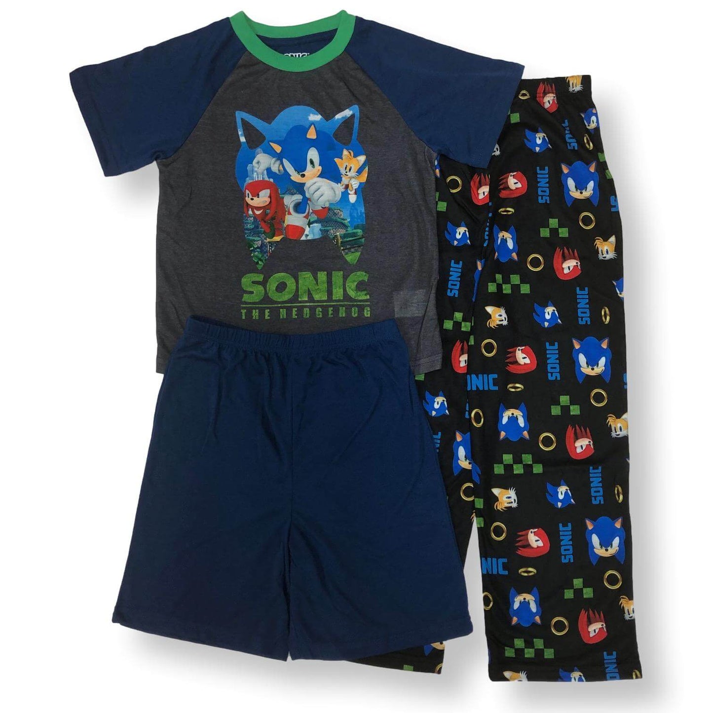 Sonic The Hedgehog Boy's 3-Piece Fleece Pajama Set