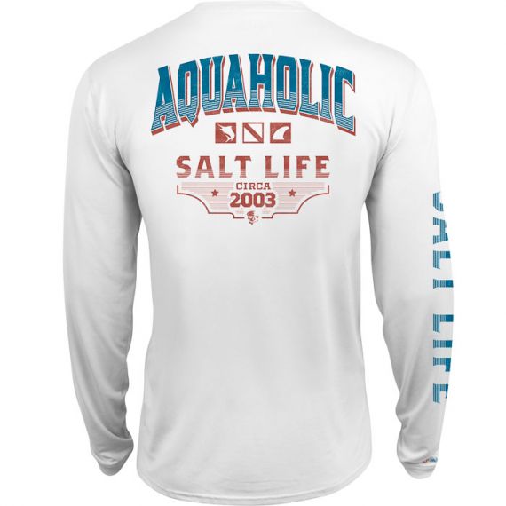 Salt Life Men's Aquaholic Icons Performance Long Sleeve Pocket Tee