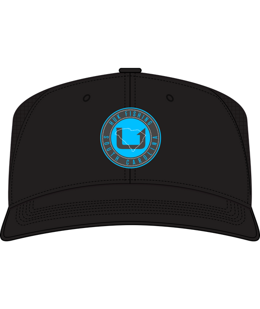 HUK Circle Carolina Trucker Hat, Black