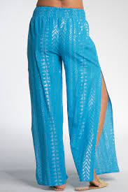 Elan Pants With Side Slits Aqua