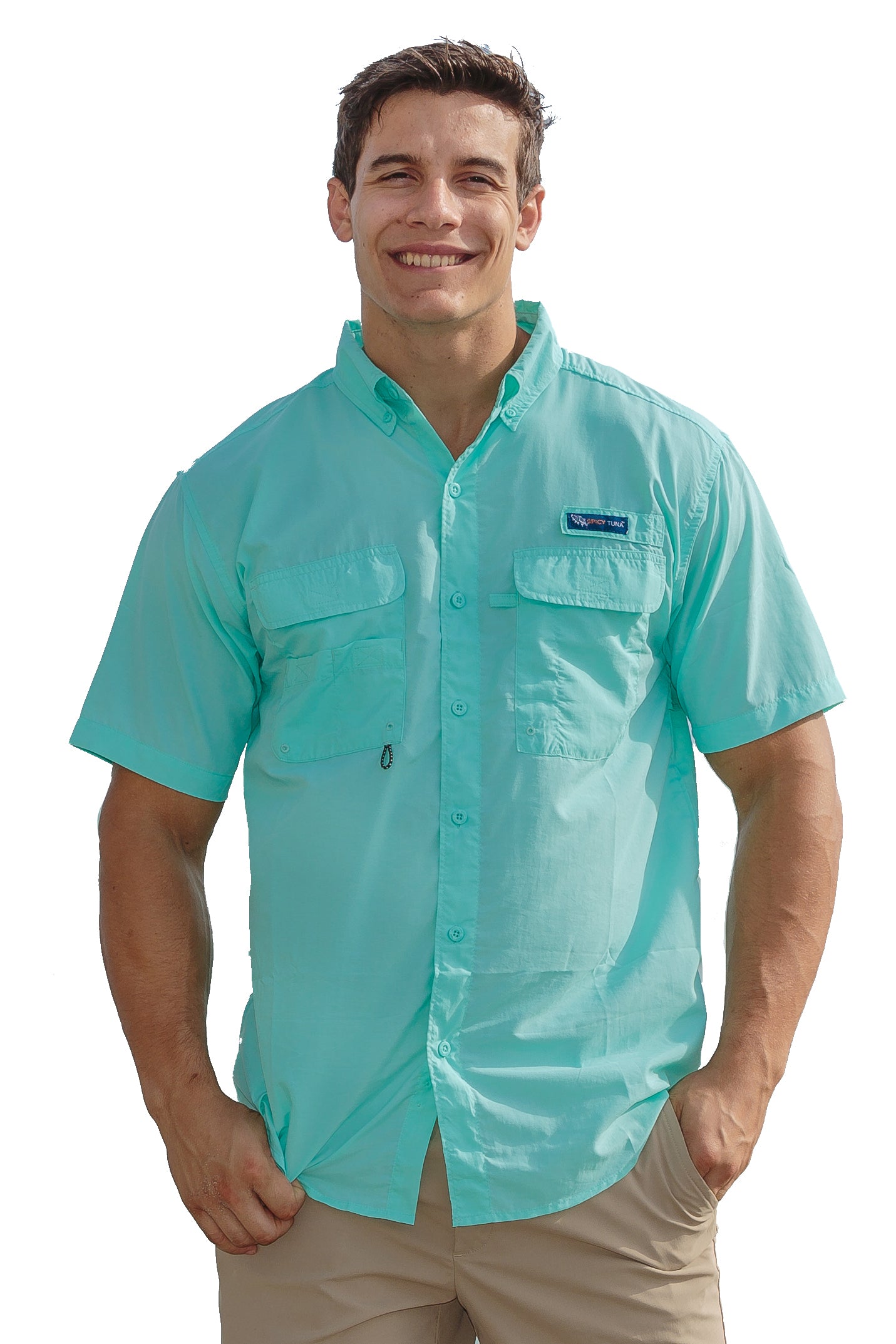 Licensed-Mart Men's Shirt | Short Sleeve | Performance Fishing Shirt | UV-Sun Protection | Vented