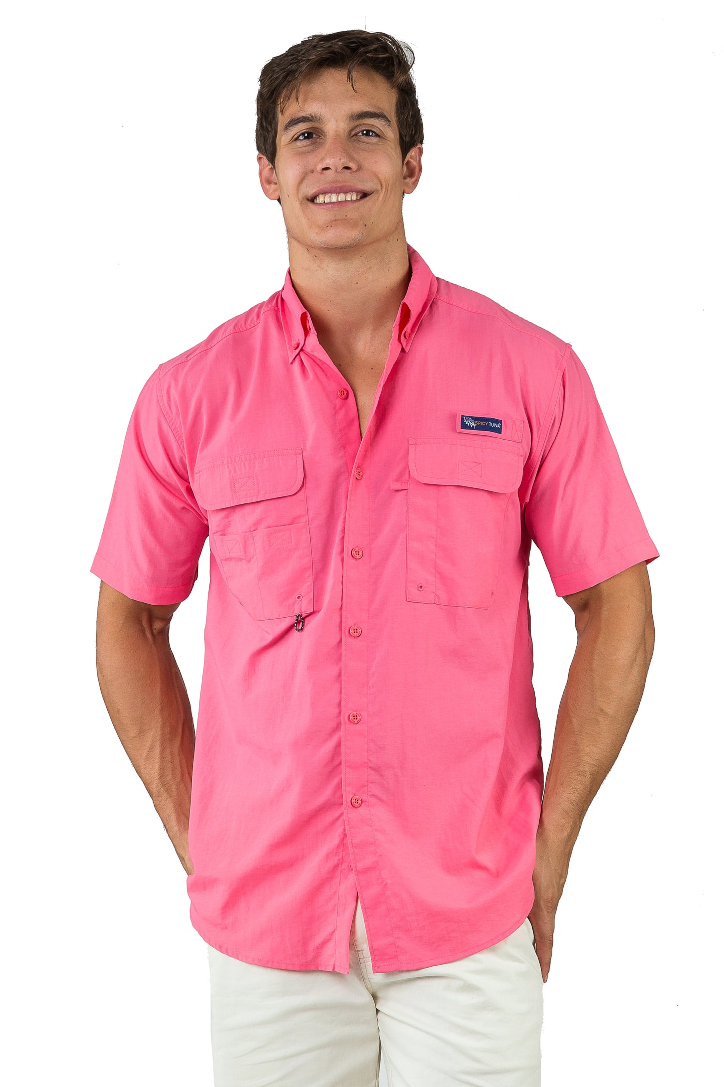 Licensed-Mart Men's Shirt | Short Sleeve | Performance Fishing Shirt | UV-Sun Protection | Vented