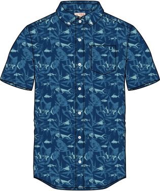 Huk Kona Ocean Palm Button Down Shirt