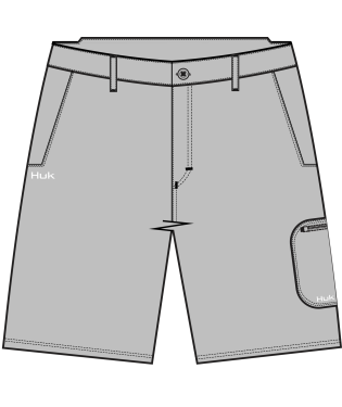 HUK Men's Next Level 10.5" Shorts,GRY