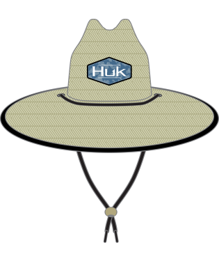 HUK Running Lakes Straw Hat Titanium Blue OS