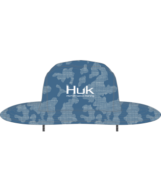 HUK Running Bonnie Bucket Hat Titanium Blue OS