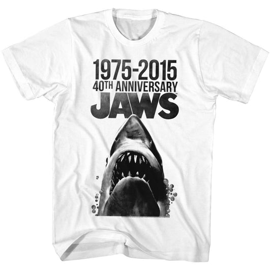 Jaws Movie 1975-2015 40Th Anniversary Adult White T-Shirt