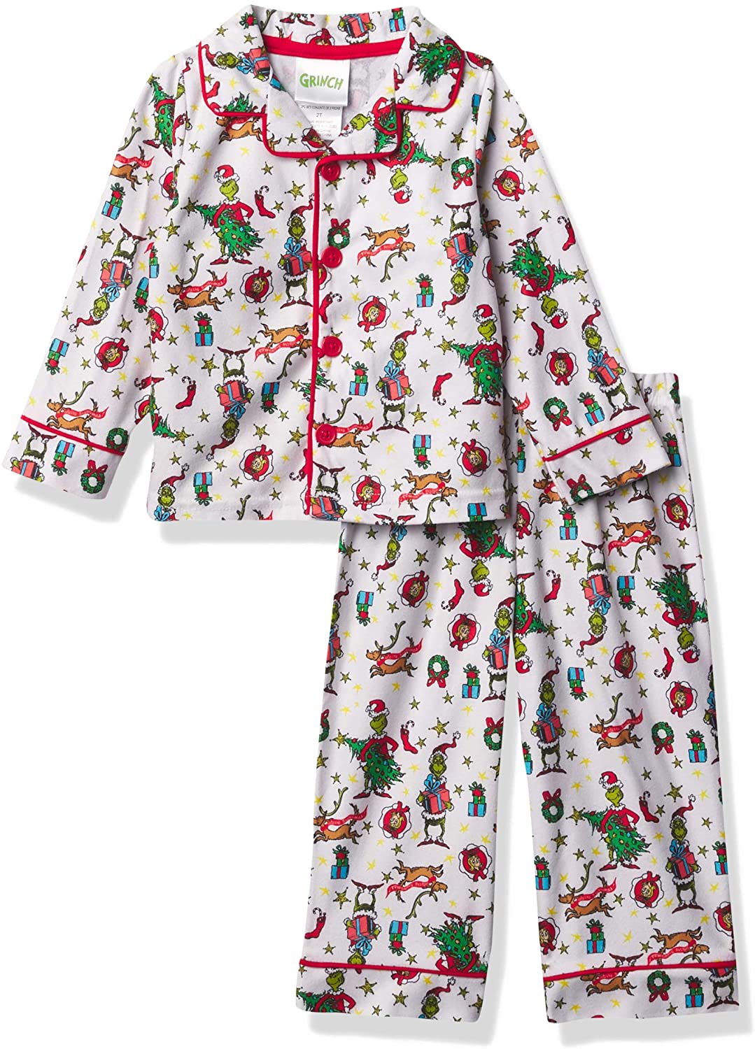 Komar Kids The Grinch 2 Piece Boys Pajama Coat Set