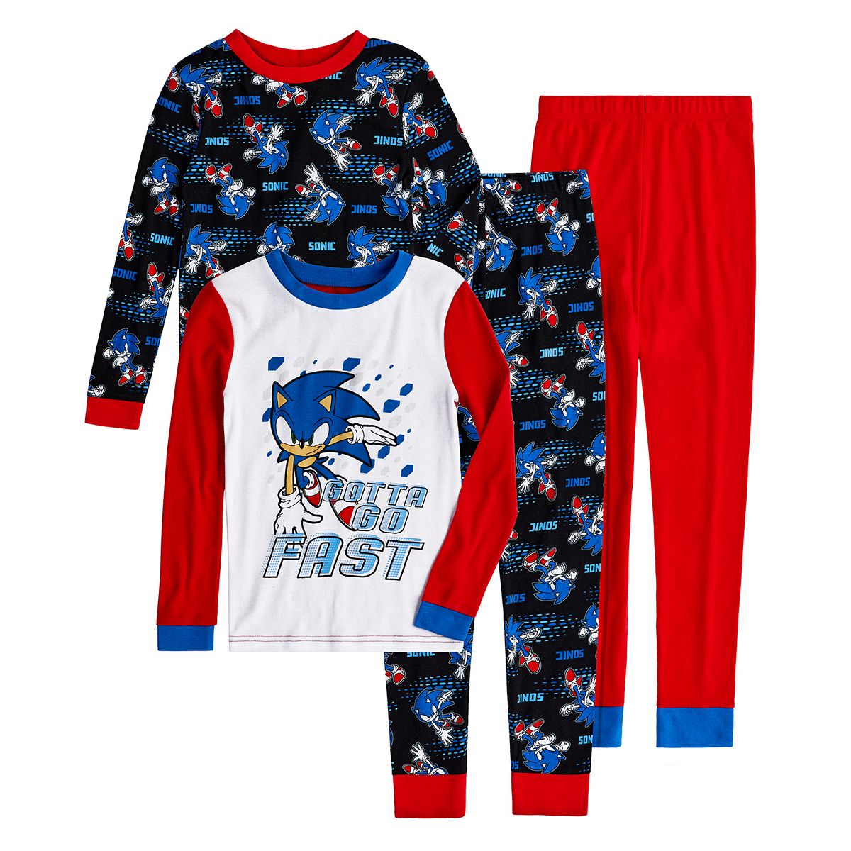 Sonic the Hedgehog Boys' 4-Piece Pajama Set