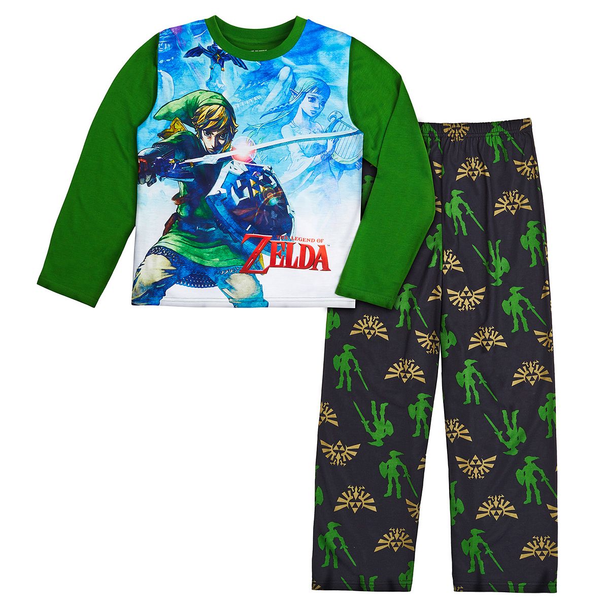 The Legend Of Zelda Boys Link Pajamas Two-Piece Long Sleeve Sleepwear Set