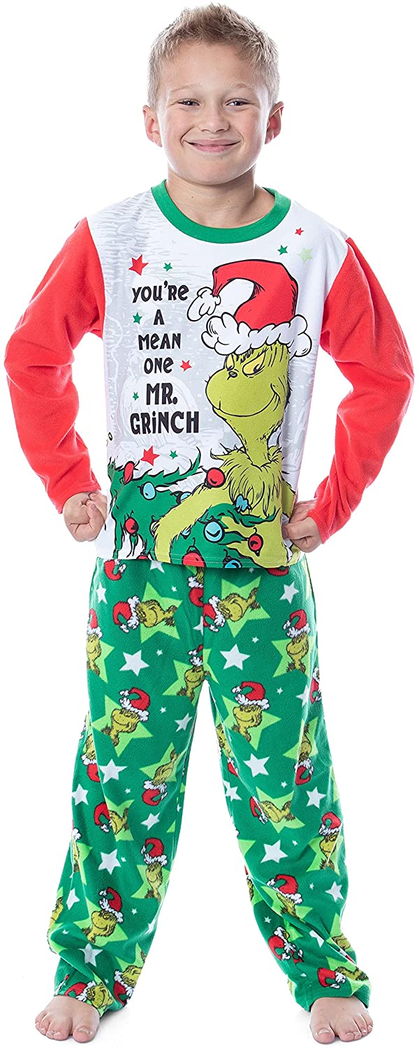 Dr. Seuss The Grinch Boy's 2pc Fleece Pajama Set