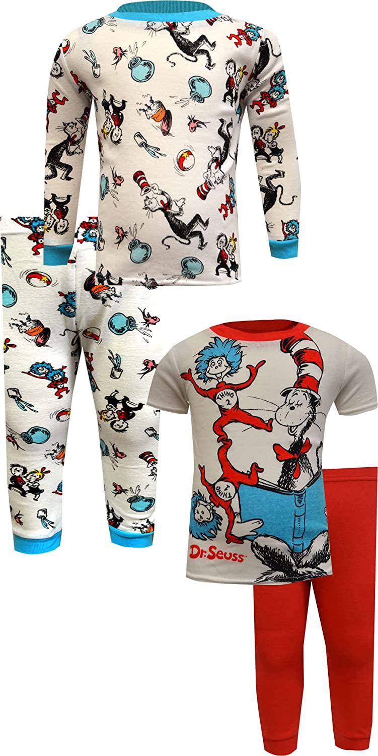 Dr. Seuss Boys' Cat in The Hat Toddler 4 Piece Pajamas