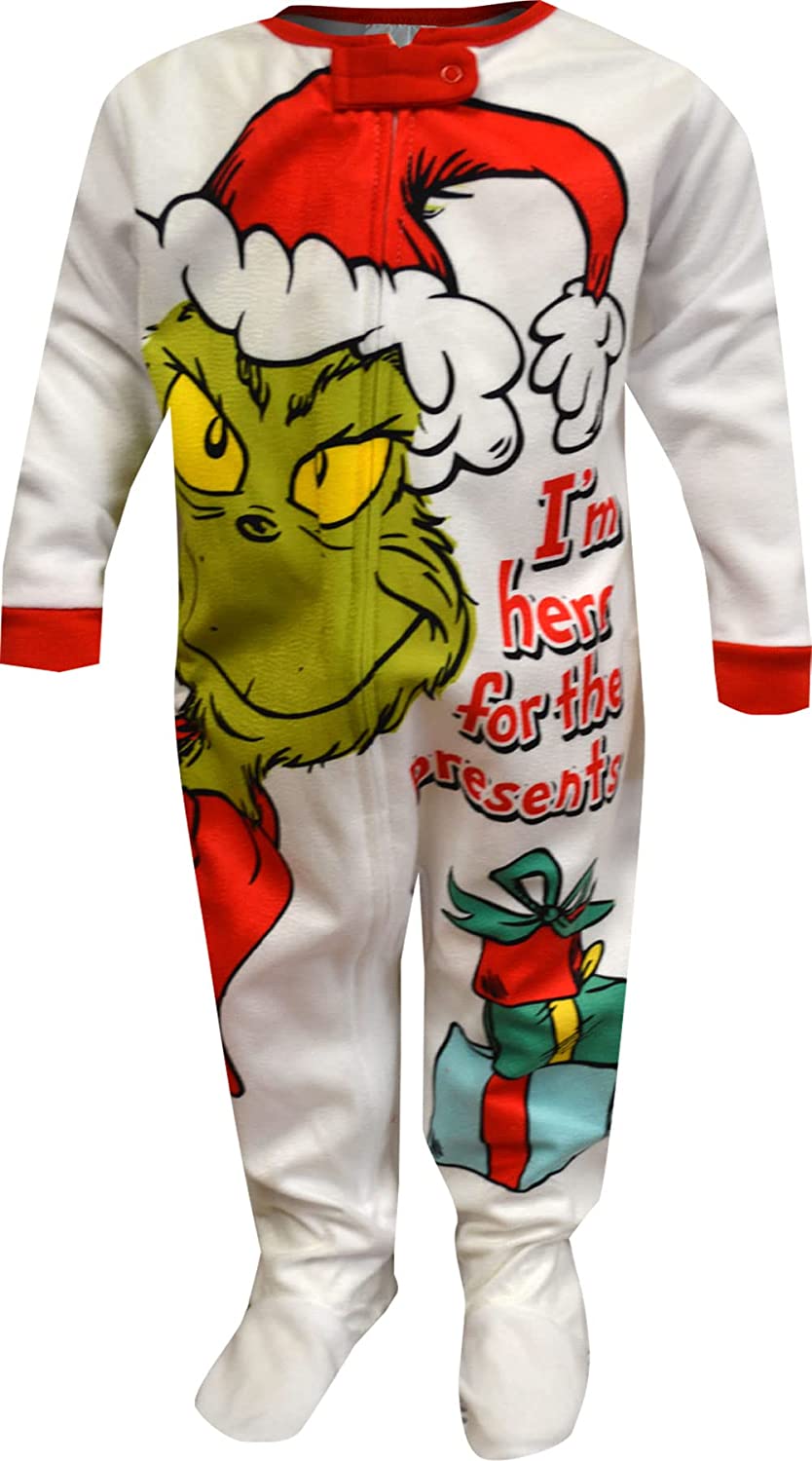 The Grinch Toddler Boys' One Piece Footsie Pajama Outfit