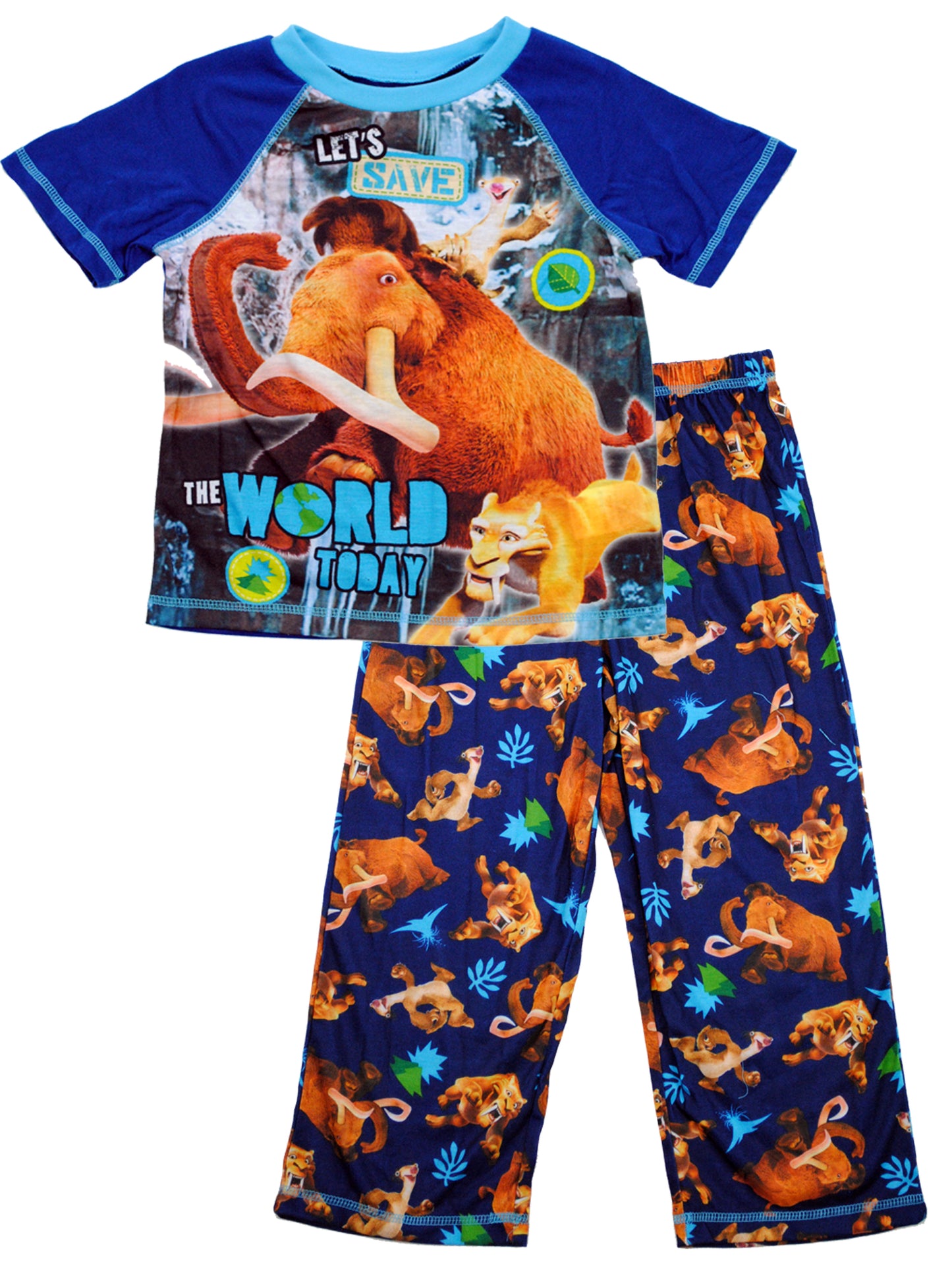 Ice Age Collision Course Boys' Sid, Manny and Diego 2-Piece Pajama Set