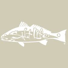 Salt Life Redfish Decal Medium White