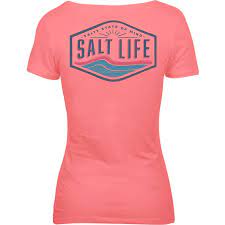 Salt Life Women's Rays And Waves Fitted SS Scoop Neck Tee,