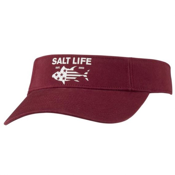 Salt Life Men's Red White and Bluefin Visor, Cardinal
