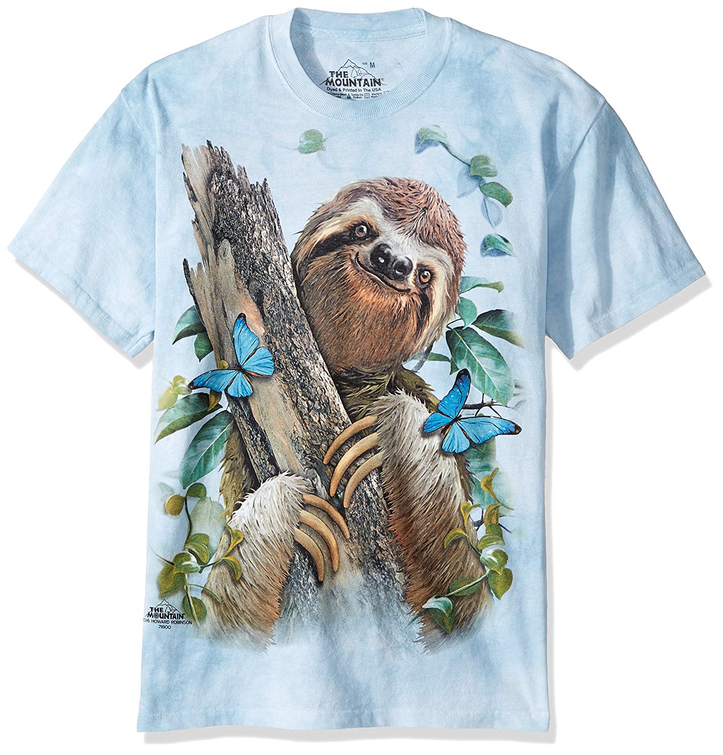 The Mountain Men's Sloth & Butterflies T-Shirt
