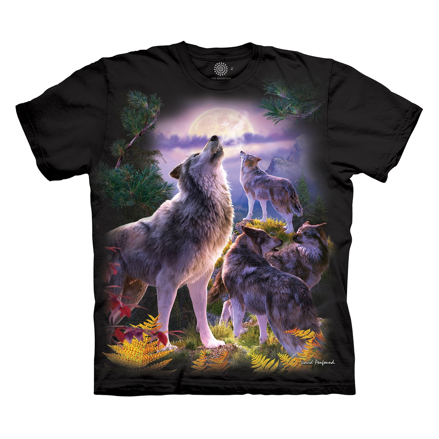 The Mountain Men's Midnight Wolfpack Moon T-Shirt