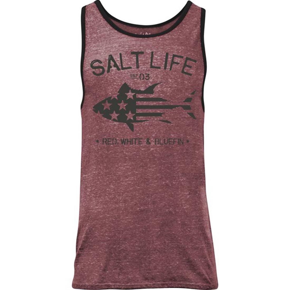 Salt Life Men's Red White And Blue Tri-Blend Tank