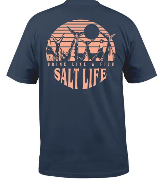 Salt Life Men's Drink Like A Fish Pocket T-shirt